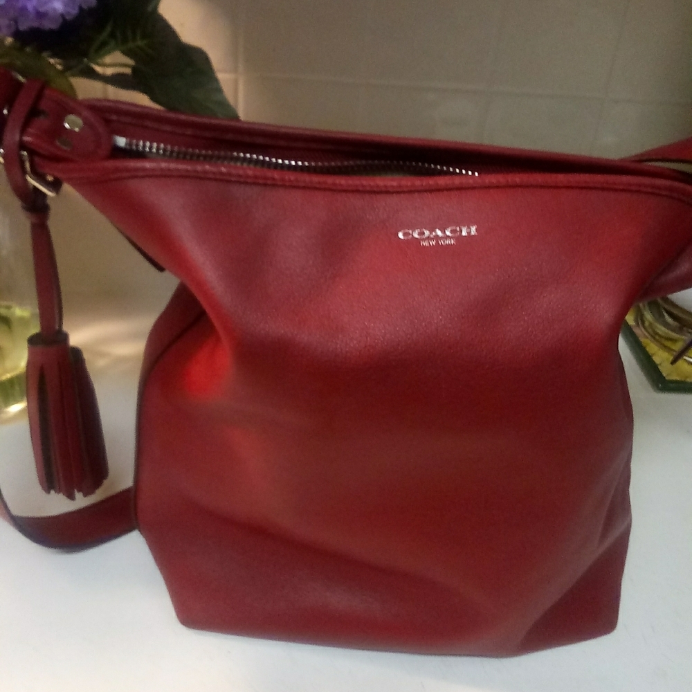 Coach large bucket bag with tassel